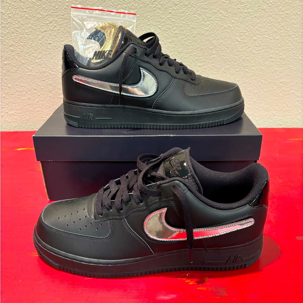 Nike Air Force 1 Black Removable Swoosh
